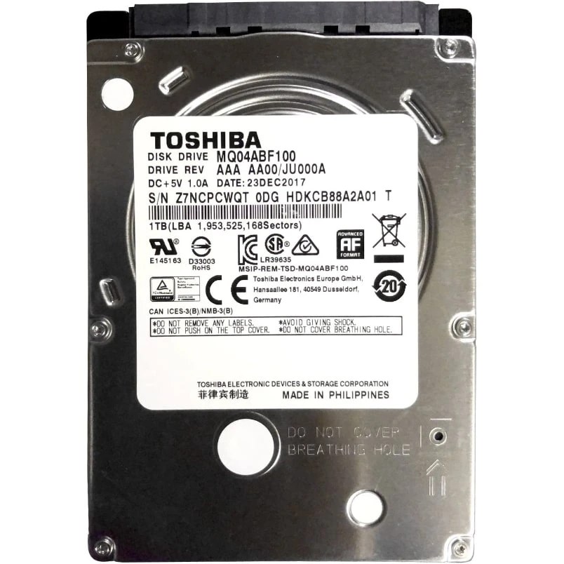 هارد HDD لپ تاپی اینترنال مدل BF100 برند TOSHIBA توشیبا 1TB - 2.5 INCH استوک
